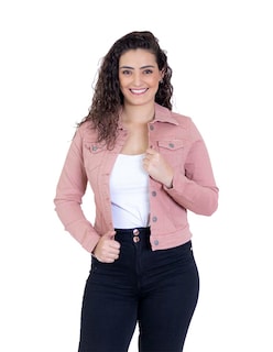 Foto 1 | Chamarra Indicum Denim color Rosa para Mujer