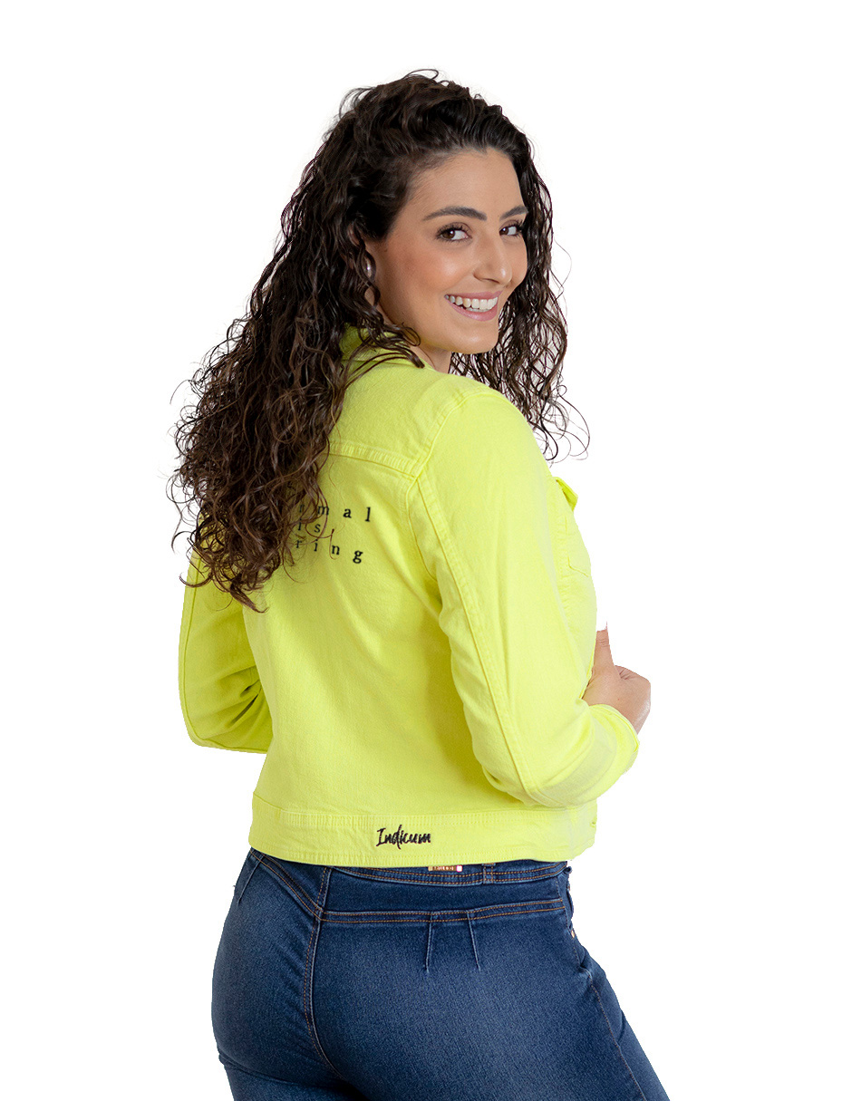 Foto 3 pulgar | Chamarra de Mezclilla Indicum Denim Boring color Amarillo Slim Fit