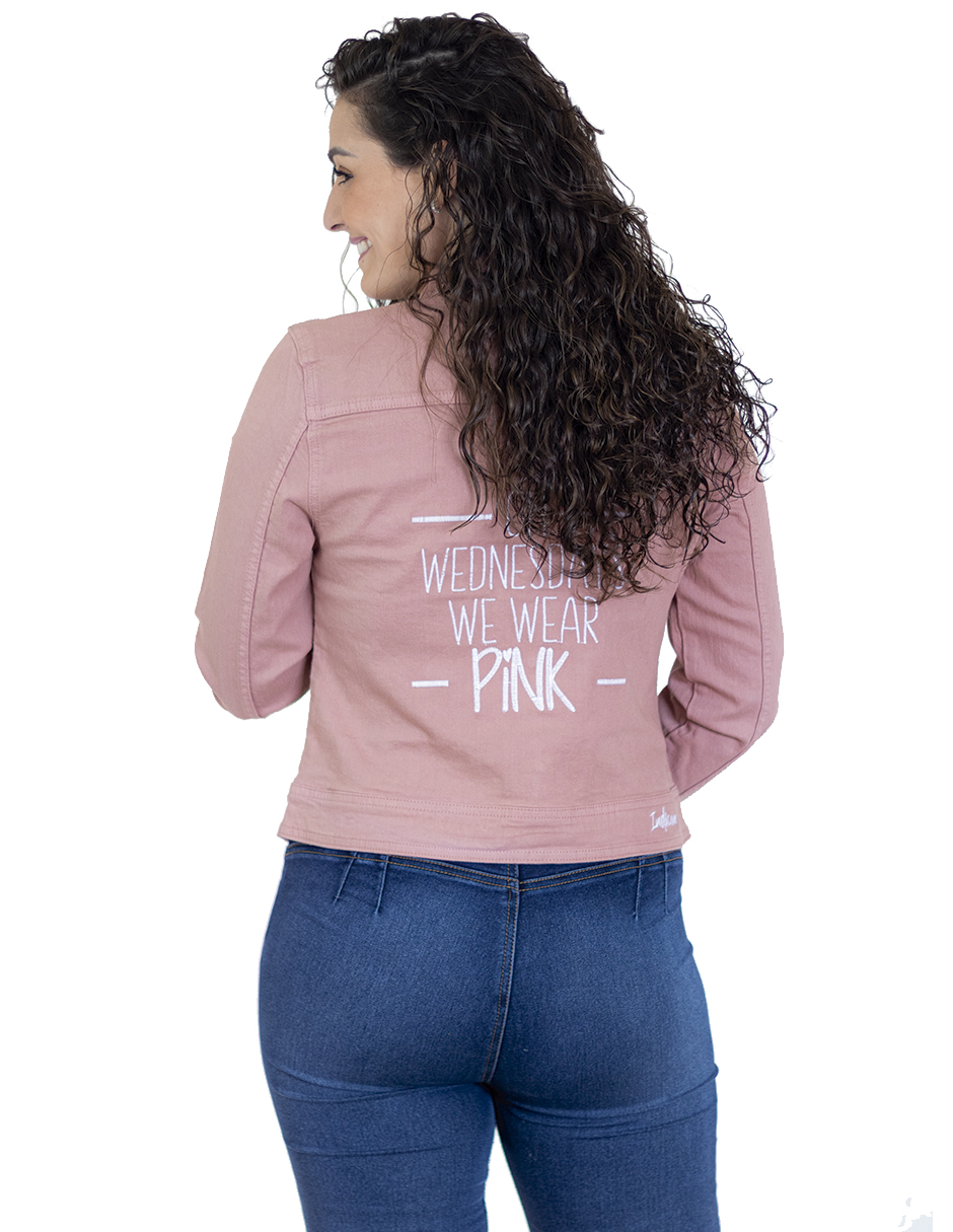 Foto 3 pulgar | Chamarra de Mezclilla Indicum Denim Wednesday color Rosa Slim Fit