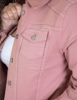 Foto 4 | Chamarra de Mezclilla Indicum Denim Wednesday color Rosa Slim Fit