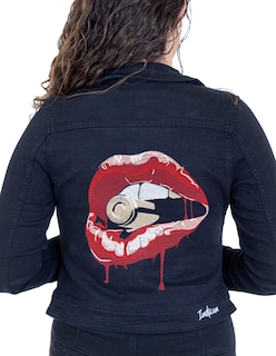 Foto 3 | Chamarra de Mezclilla Indicum Denim Lips color Negro Slim Fit