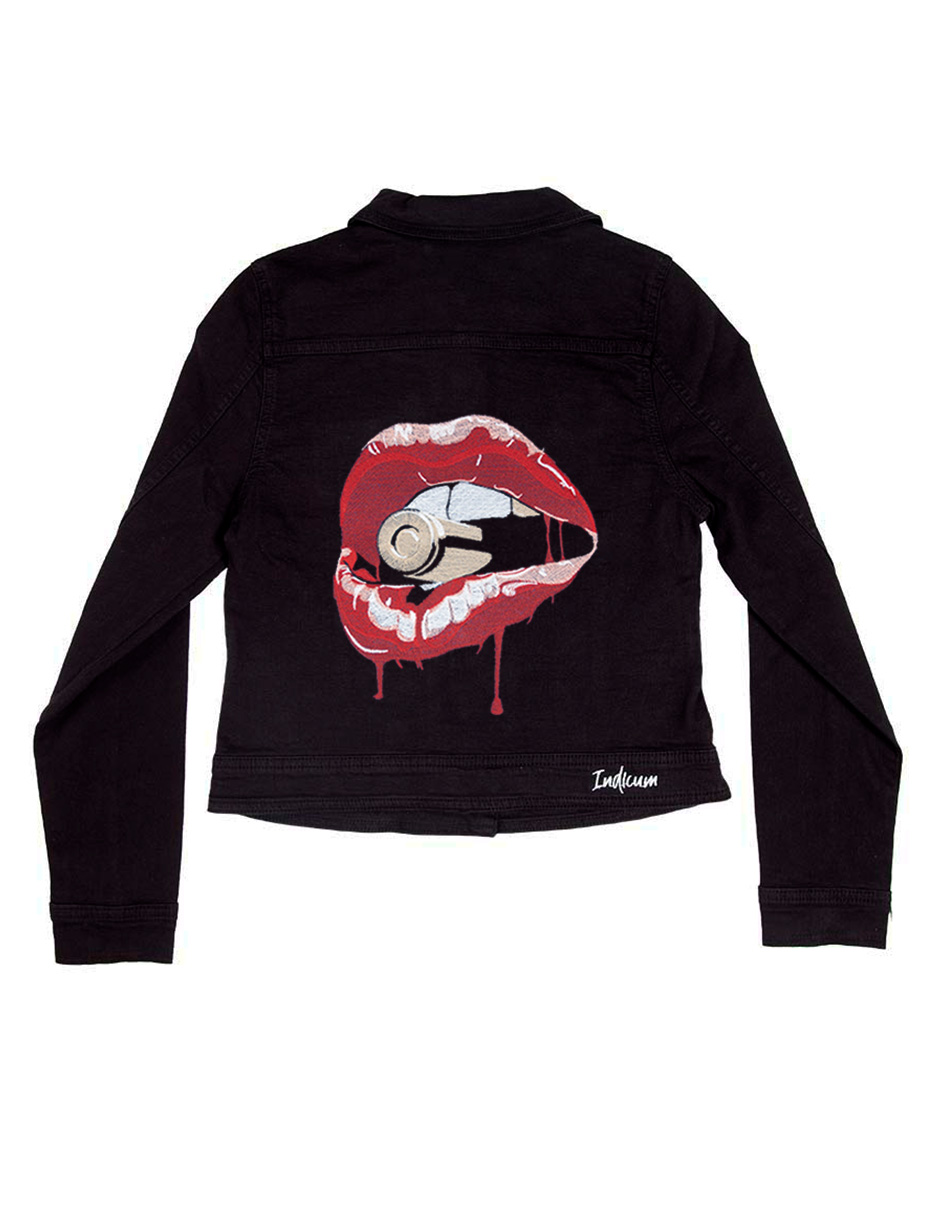 Foto 5 | Chamarra de Mezclilla Indicum Denim Lips color Negro Slim Fit