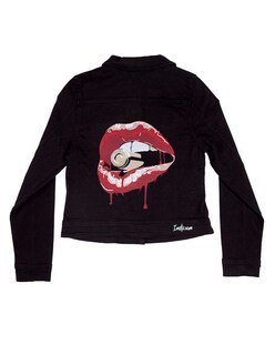 Foto 5 | Chamarra de Mezclilla Indicum Denim Lips color Negro Slim Fit