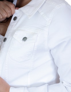 Foto 4 | Chamarra de Mezclilla Indicum Denim Skulls color Blanco Slim Fit
