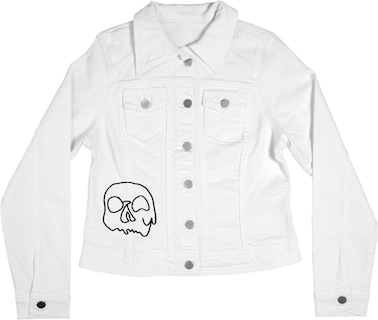 Foto 5 | Chamarra de Mezclilla Indicum Denim Skulls color Blanco Slim Fit