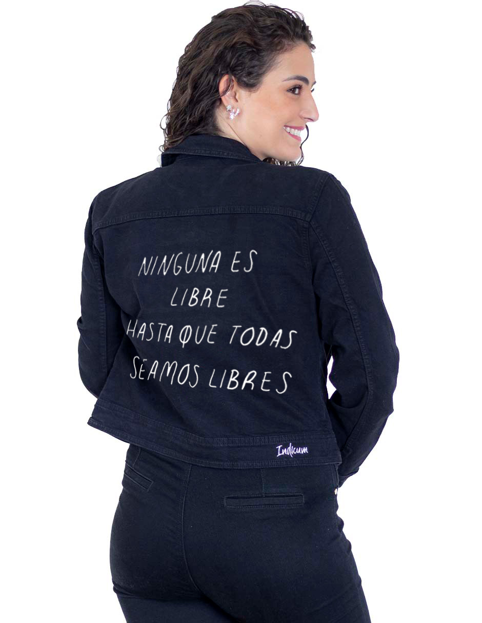 Foto 2 | Chamarra de Mezclilla Indicum Denim Libre color Negro Slim Fit