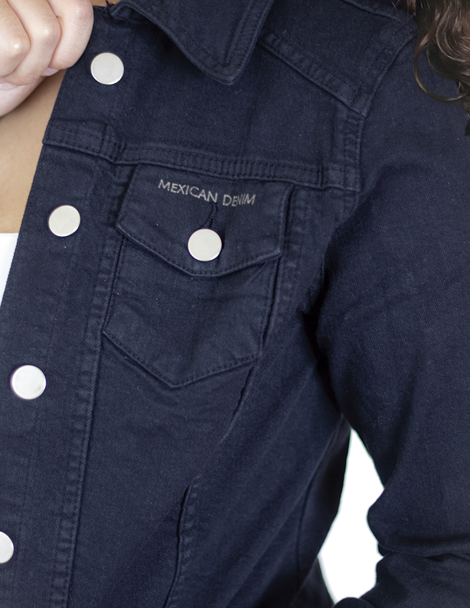 Foto 5 pulgar | Chamarra de Mezclilla Indicum Denim Friends color Negro Slim Fit