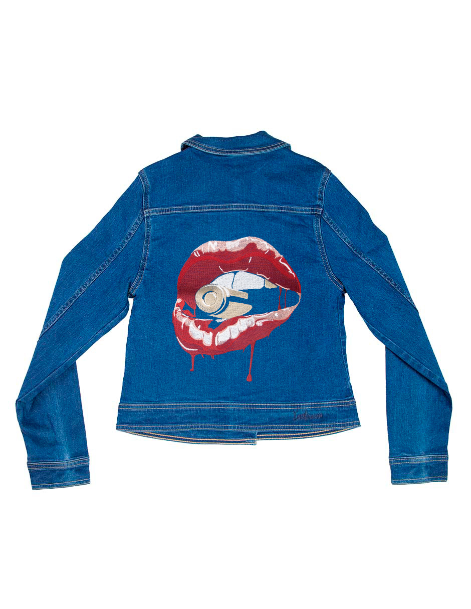 Foto 4 | Chamarra de Mezclilla Indicum Denim Lips color Azul Slim Fit