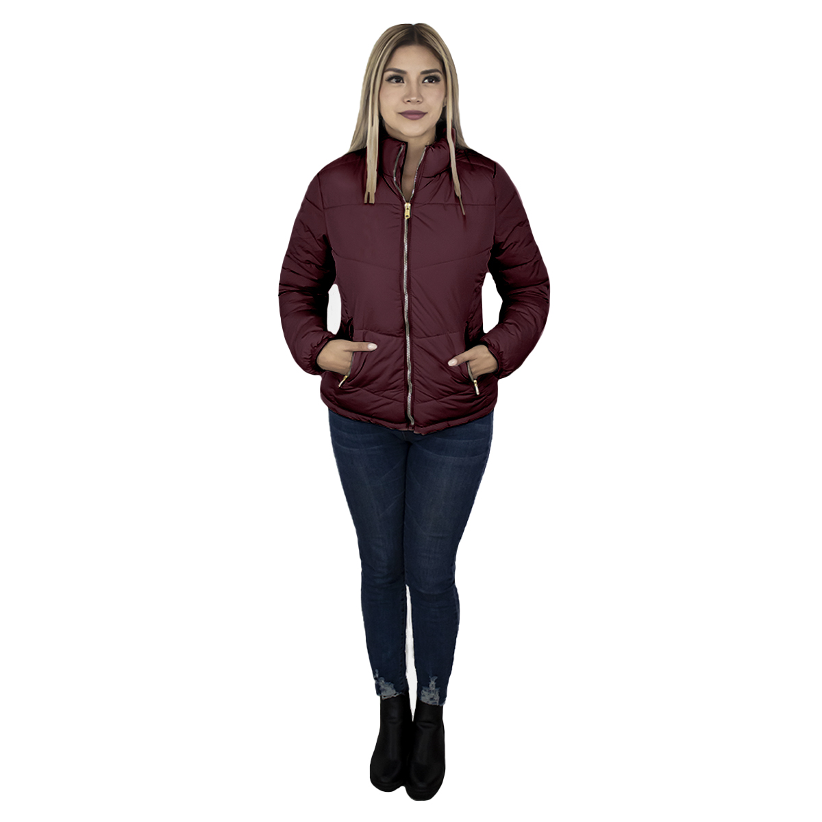 Foto 4 pulgar | Chamarra London Rock color Tinta para Mujer
