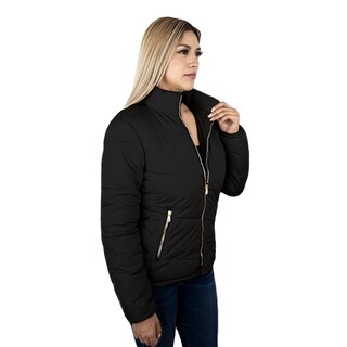 Foto 2 | Chamarra London Rock color Negro para Mujer