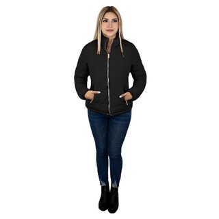Foto 3 | Chamarra London Rock color Negro para Mujer