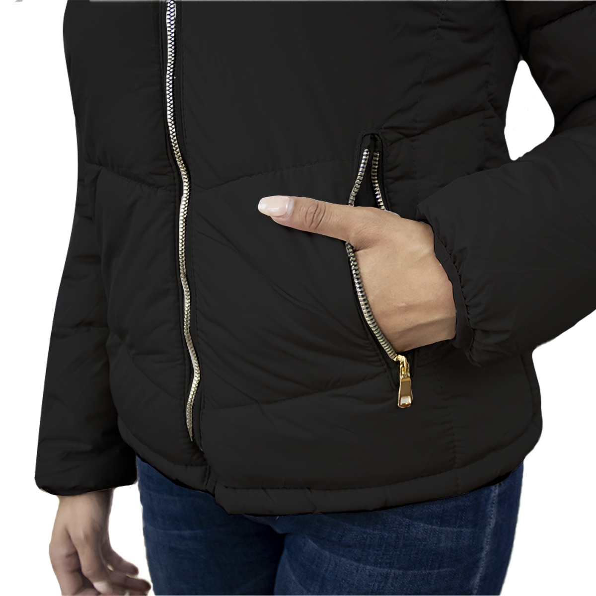 Foto 5 pulgar | Chamarra London Rock color Negro para Mujer