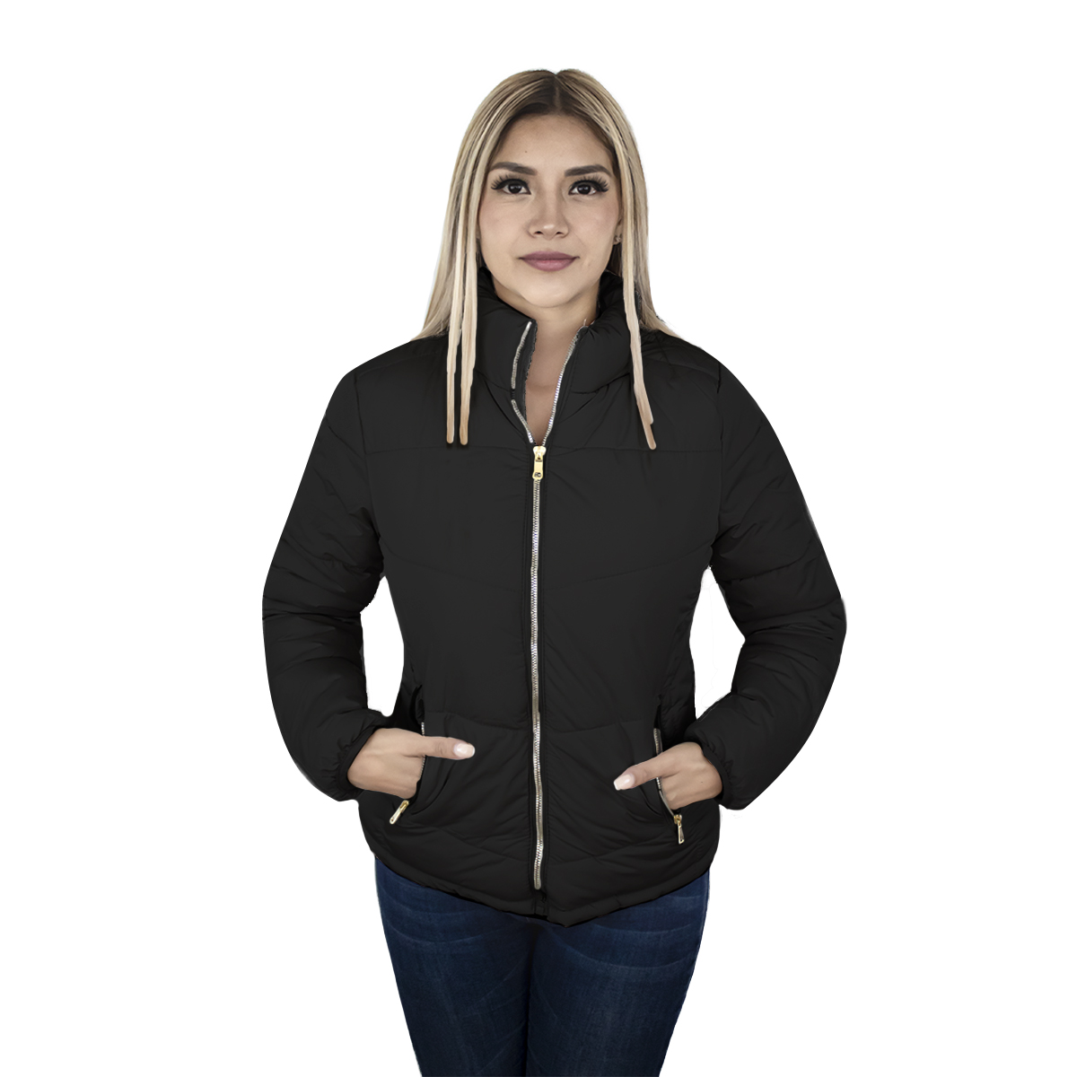 Chamarra London Rock color Negro para Mujer