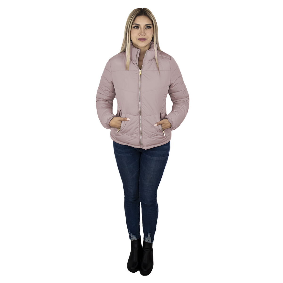 Foto 3 pulgar | Chamarra con Interior de Polar London Rock color Rosa para Mujer
