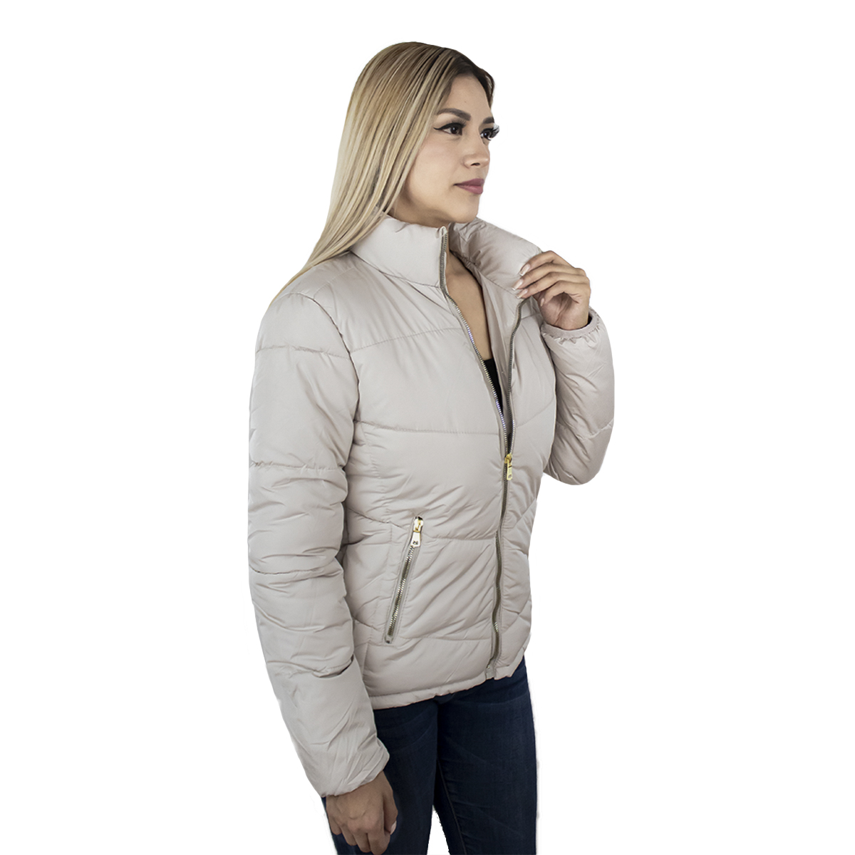 Foto 3 pulgar | Chamarra London Rock color Beige para Mujer
