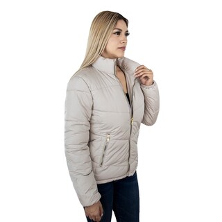 Foto 2 | Chamarra London Rock color Beige para Mujer