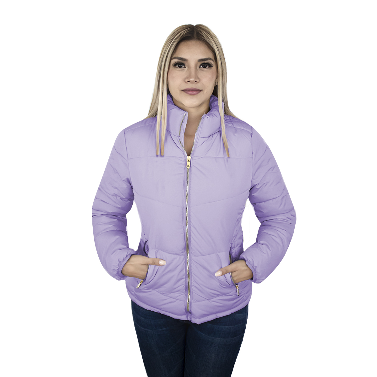 Foto 1 | Chamarra London Rock color Lila para Mujer