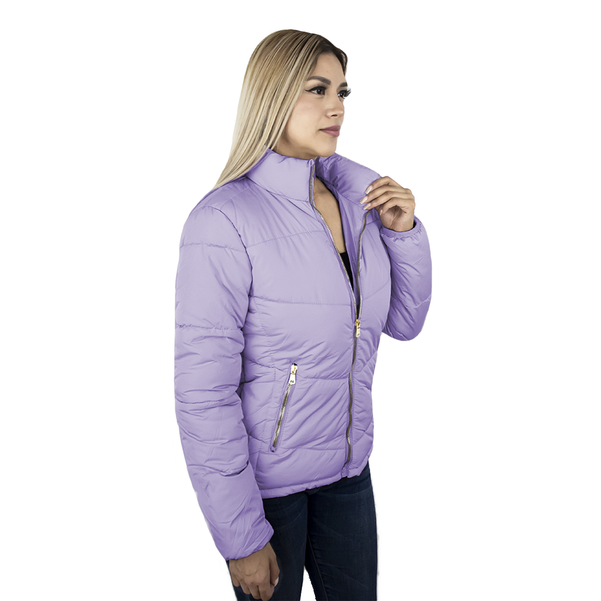 Foto 2 | Chamarra London Rock color Lila para Mujer