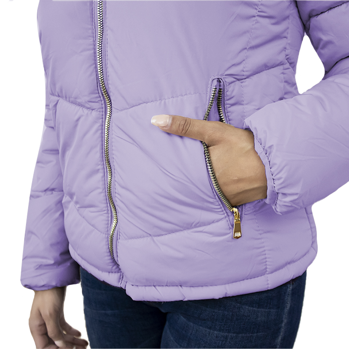 Foto 5 pulgar | Chamarra London Rock color Lila para Mujer