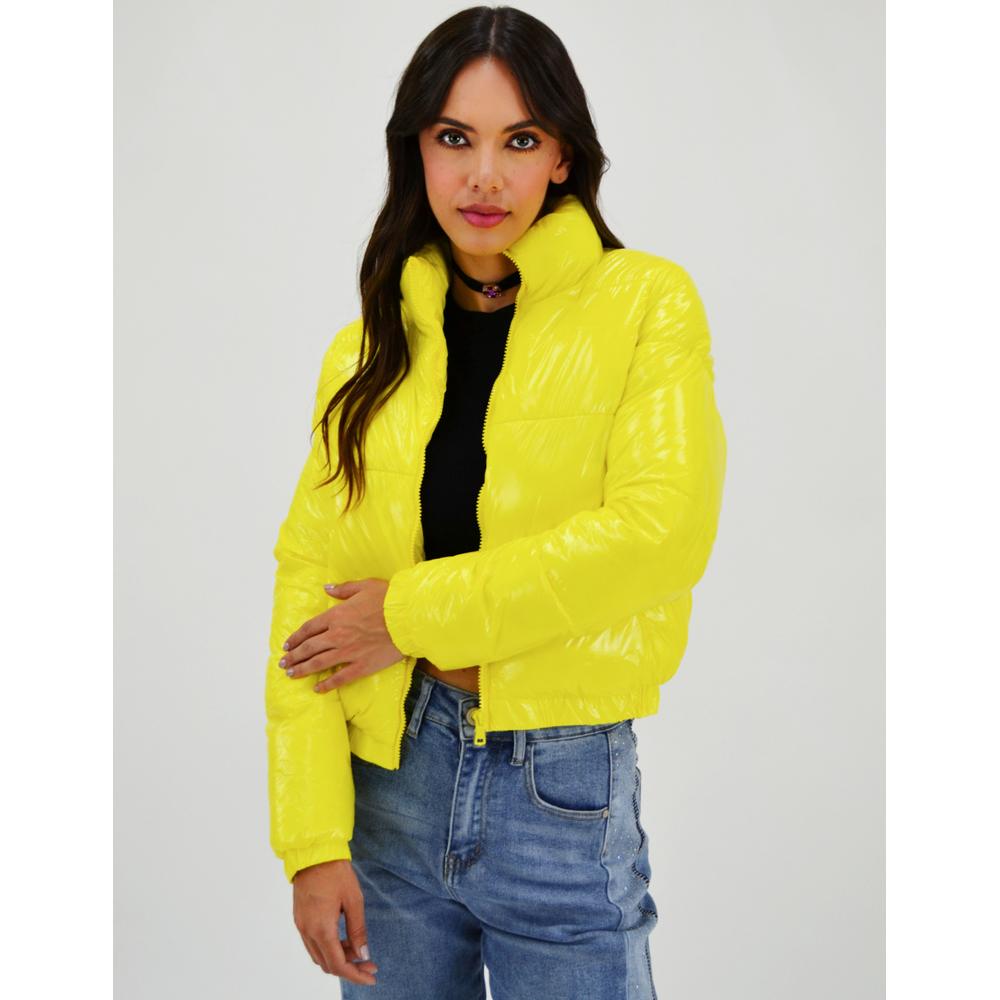 Foto 2 pulgar | Chamarra Acolchada Efecto Piel Roman Fashion Juvenil 7023 color Amarillo
