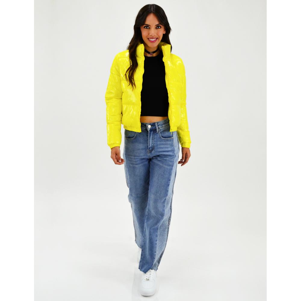 Foto 5 | Chamarra Acolchada Efecto Piel Roman Fashion Juvenil 7023 color Amarillo