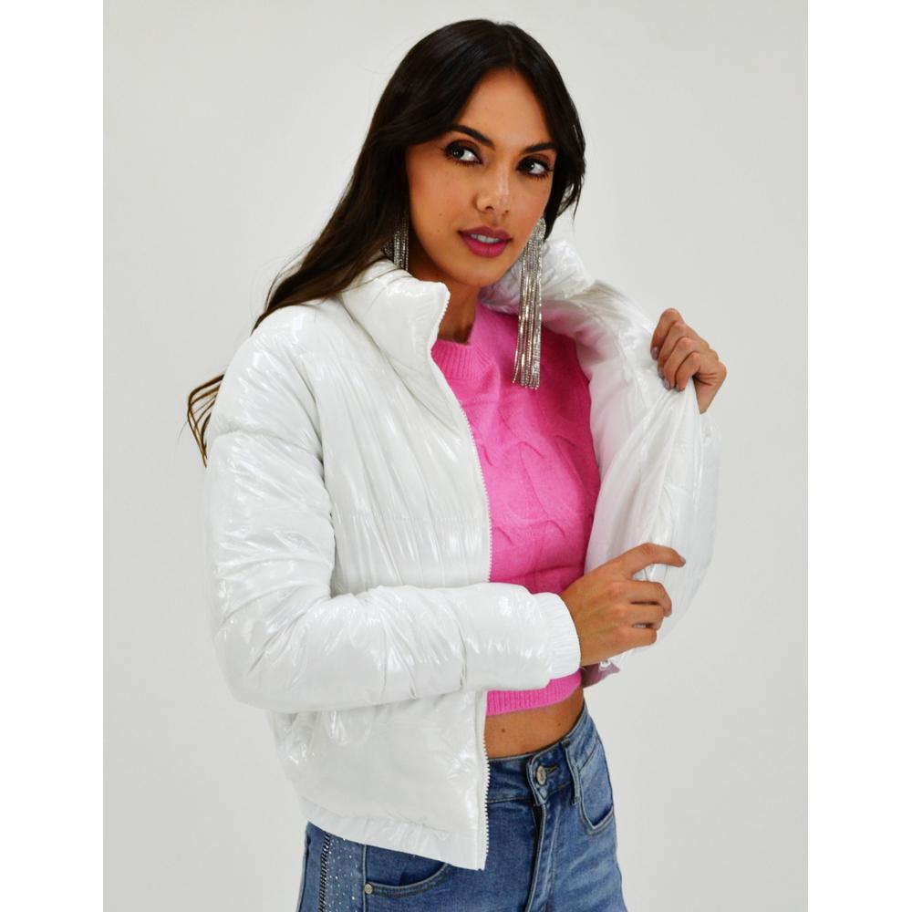 Foto 2 | Chamarra Acolchada Efecto Piel Roman Fashion Juvenil 7023 color Blanco