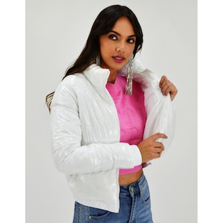 Foto 2 | Chamarra Acolchada Efecto Piel Roman Fashion Juvenil 7023 color Blanco