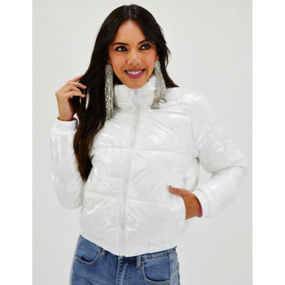 Foto 5 | Chamarra Acolchada Efecto Piel Roman Fashion Juvenil 7023 color Blanco