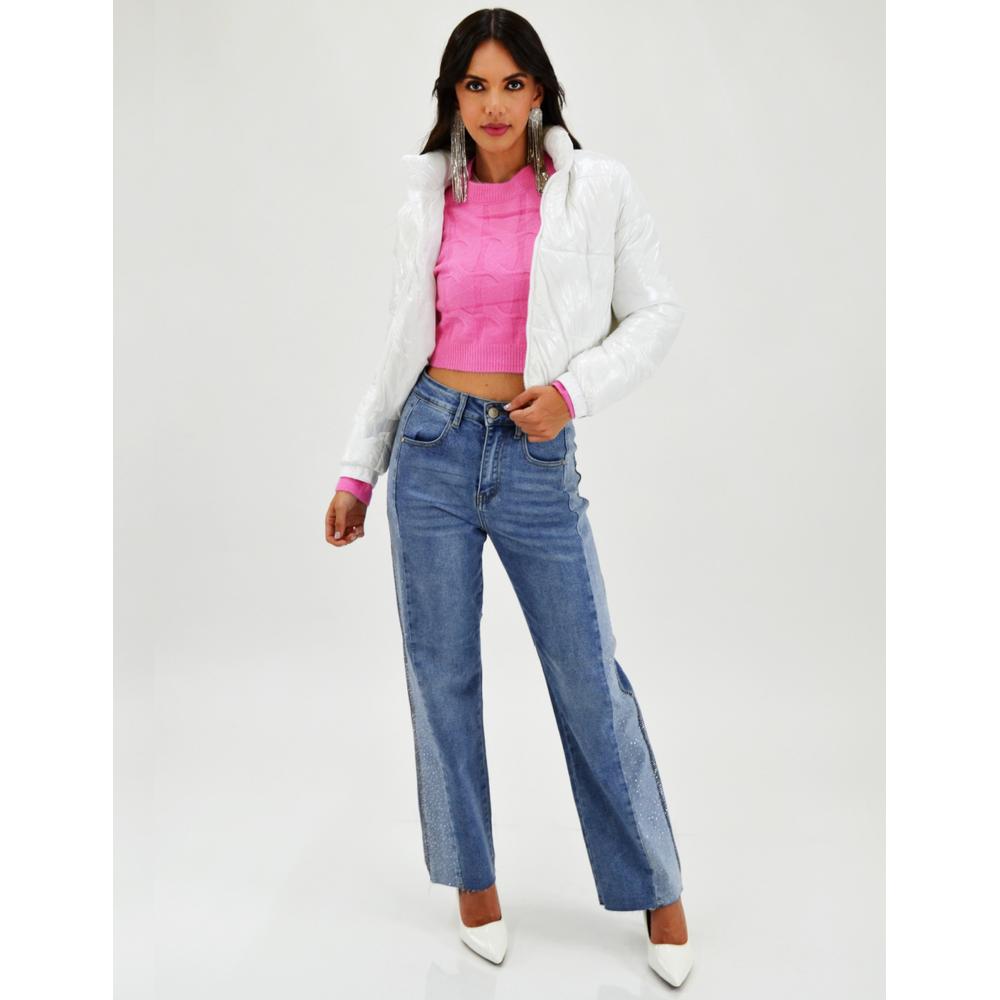 Foto 6 | Chamarra Acolchada Efecto Piel Roman Fashion Juvenil 7023 color Blanco