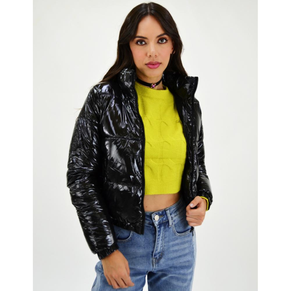 Foto 1 | Chamarra Acolchada Efecto Piel Roman Fashion Juvenil 7023 color Negro