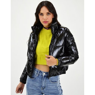 Foto 5 | Chamarra Acolchada Efecto Piel Roman Fashion Juvenil 7023 color Negro