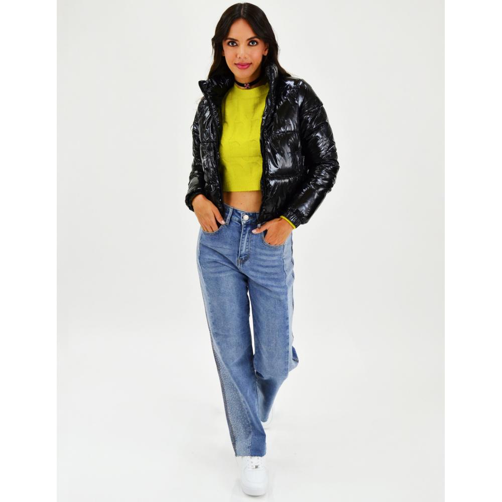 Foto 6 | Chamarra Acolchada Efecto Piel Roman Fashion Juvenil 7023 color Negro