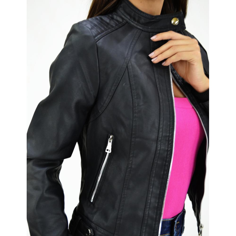 Foto 4 | Chamarra de Vinipiel Roman Fashion Juvenil 5490 color Negro