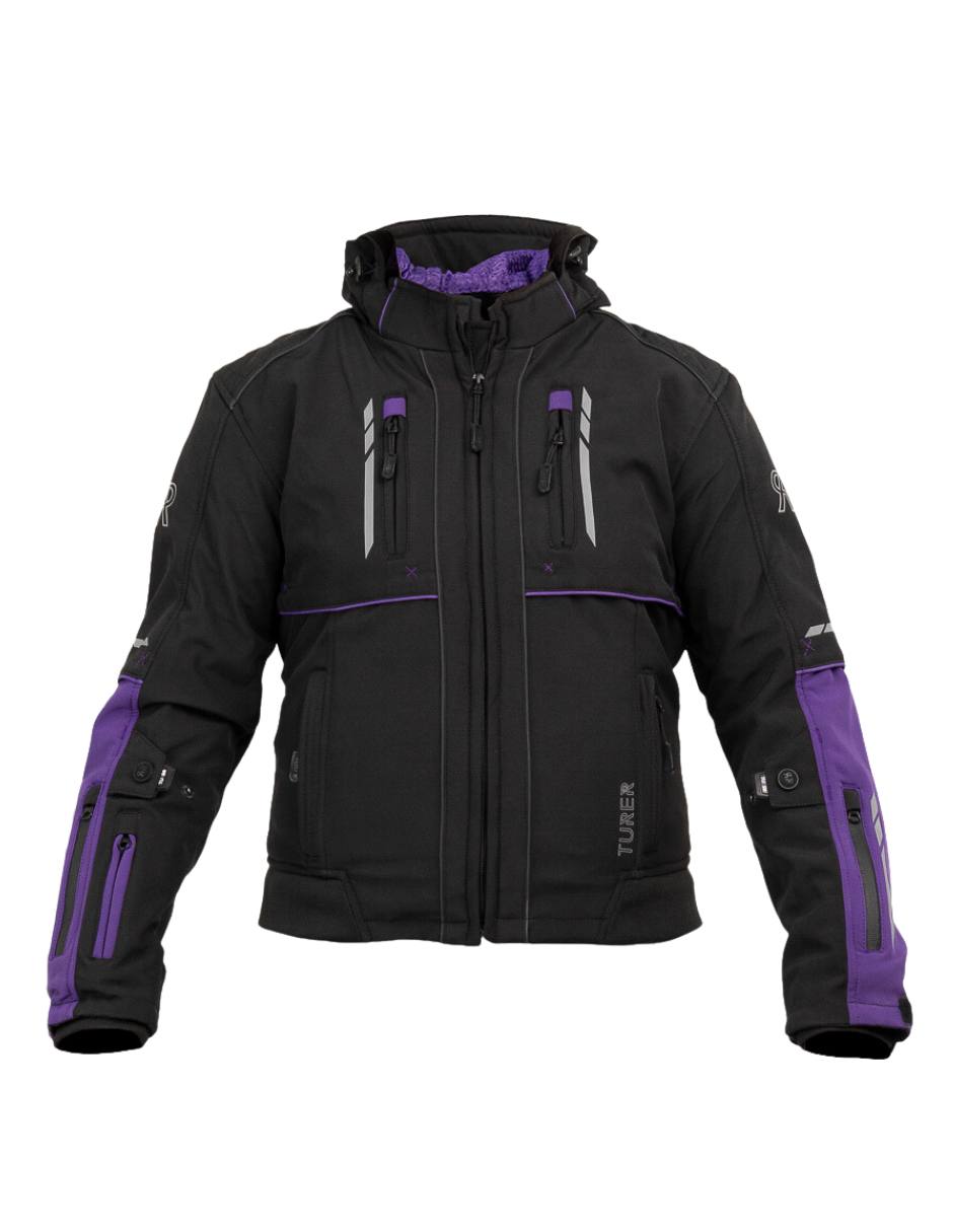 Foto 2 pulgar | Chamarra de Moto Turer Negra Impermeable para Mujer