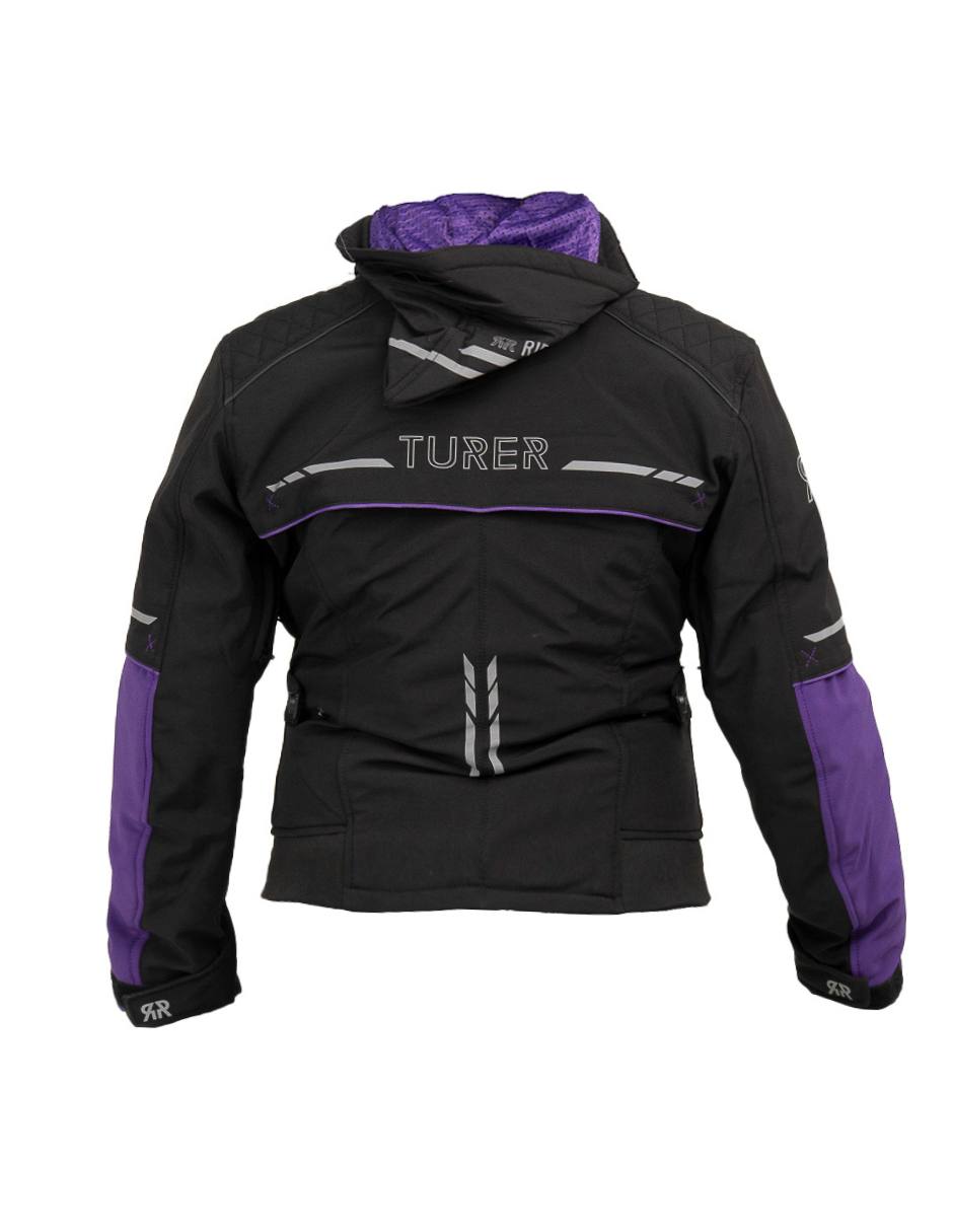 Foto 4 pulgar | Chamarra de Moto Turer Negra Impermeable para Mujer