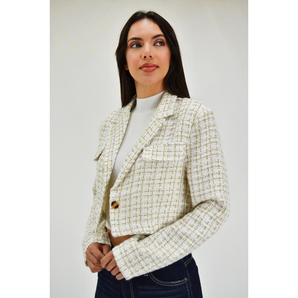 Foto 2 | Chaqueta Tipo Chanel Roman Fashion CH-JIR-8001 Blanco