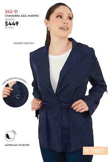 Foto 3 | Chamarra Devendi Color Azul Impermeable