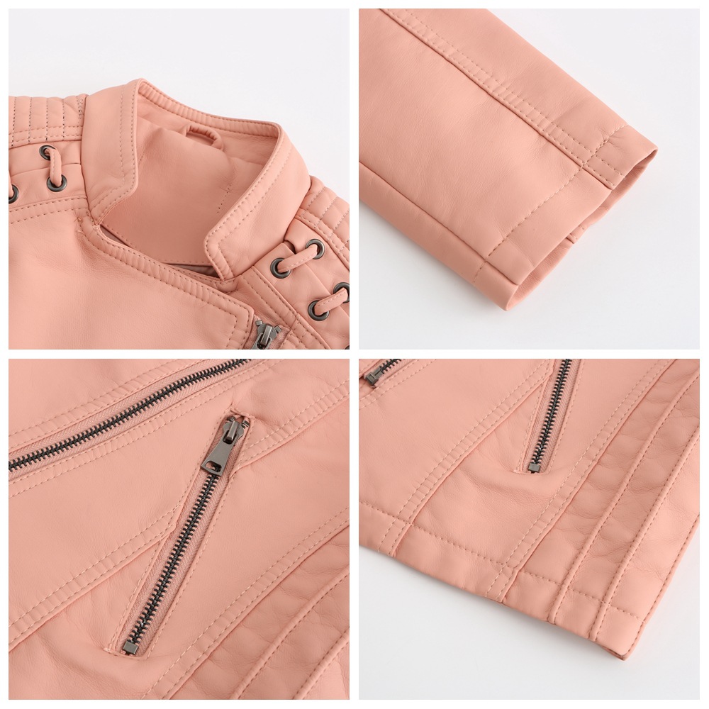 Foto 3 | Venta Internacional - Chaqueta De Cuero Mujer Sintético - Rosa Xl