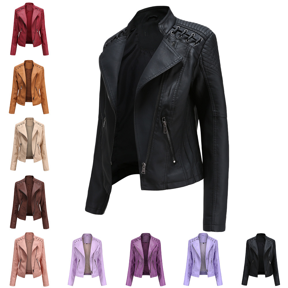 Foto 6 pulgar | Venta Internacional - Chaqueta De Cuero Mujer Sintético - Rosa Xl