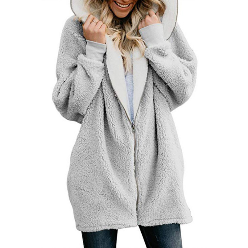 Foto 2 pulgar | Venta Internacional - Abrigo De Longitud Media Con Capucha Para Mujer - Gris S