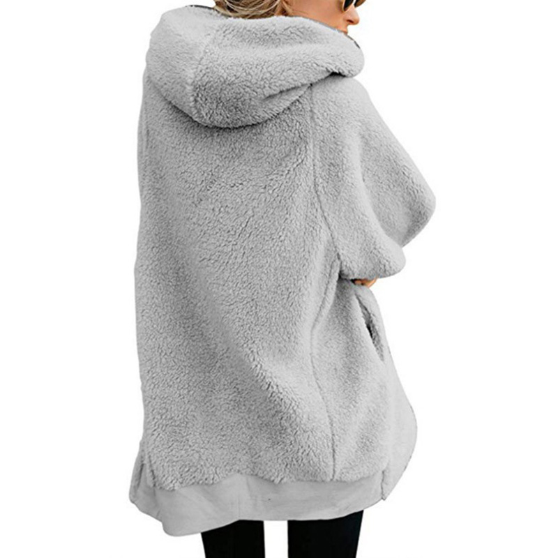 Foto 3 pulgar | Venta Internacional - Abrigo De Longitud Media Con Capucha Para Mujer - Gris S