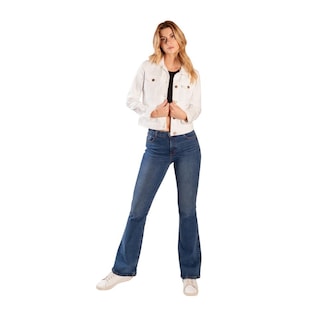 Foto 4 | Chamarra de Mezclilla Jeanswest 4039C Blanca para Mujer