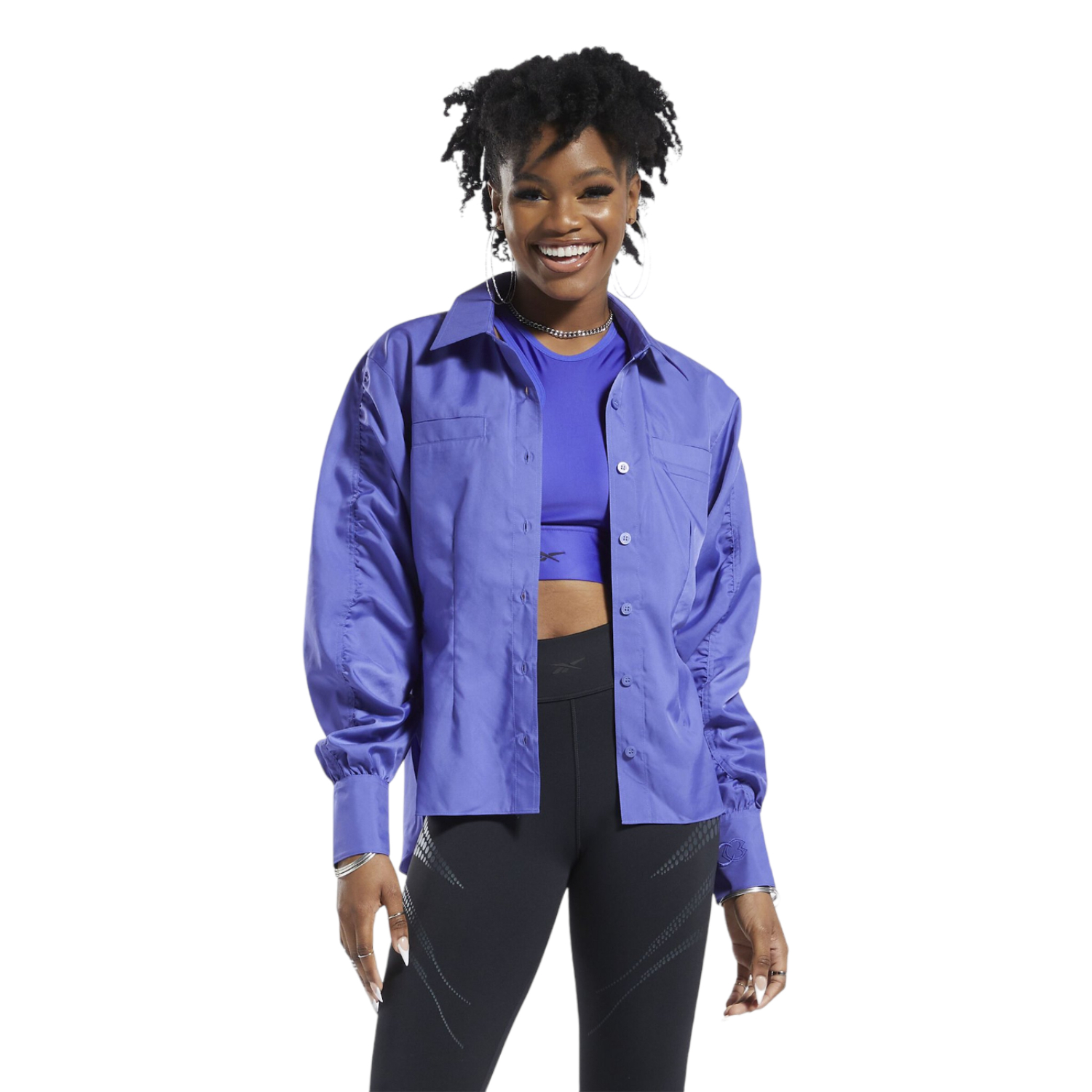 Foto 3 pulgar | Chamarra para Mujer Reebok Cardi B Púrpura