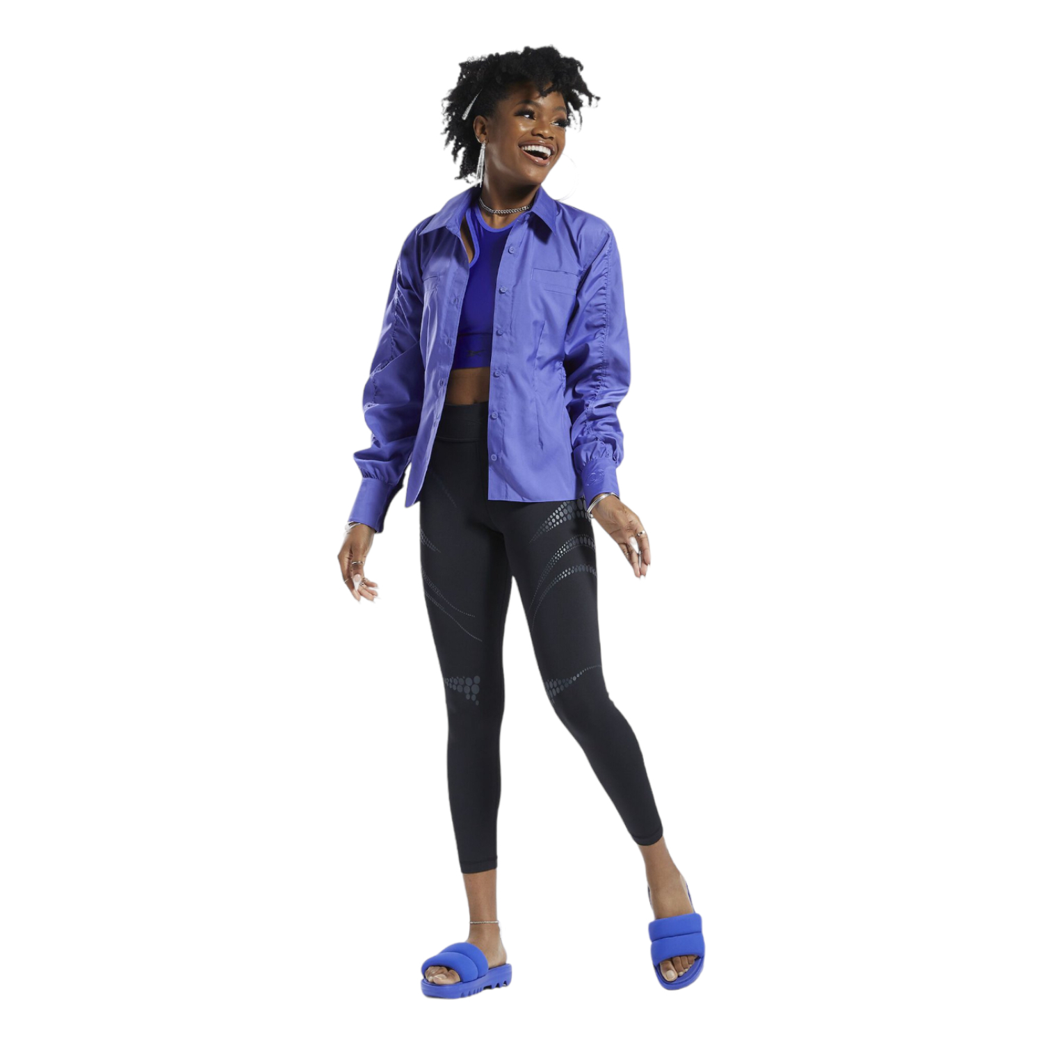 Foto 4 pulgar | Chamarra para Mujer Reebok Cardi B Púrpura