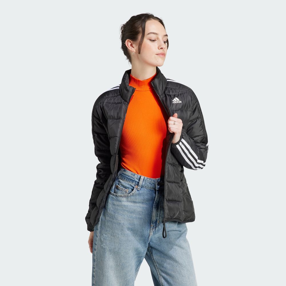 Foto 6 pulgar | Chamarra Térmica Ligera Adidas Essentials 3 Franjas Negra para Mujer