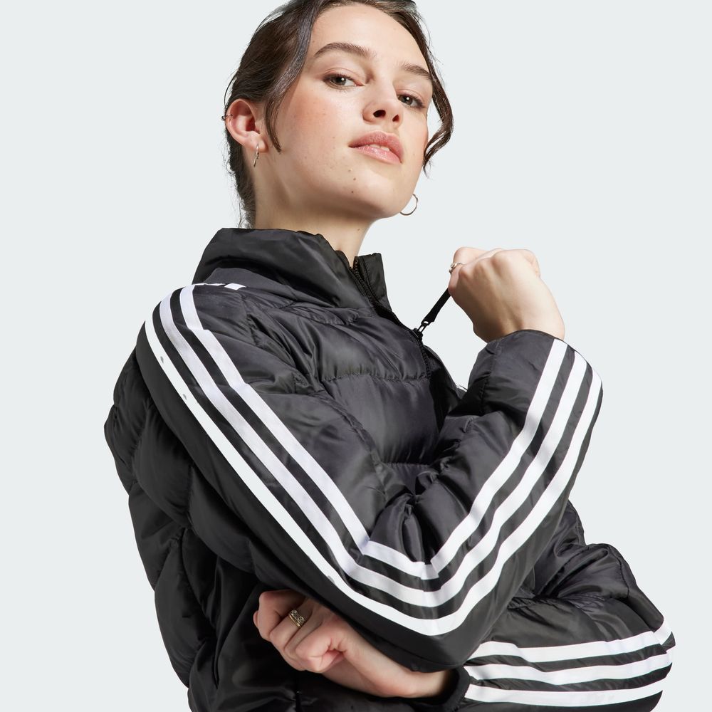 Foto 7 pulgar | Chamarra Térmica Ligera Adidas Essentials 3 Franjas Negra para Mujer