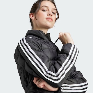 Foto 6 | Chamarra Térmica Ligera Adidas Essentials 3 Franjas Negra para Mujer