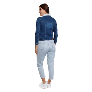 Foto 4 | Chamarra de Mezclilla con Borrega Pineda Jeans Azul Marino para Dama