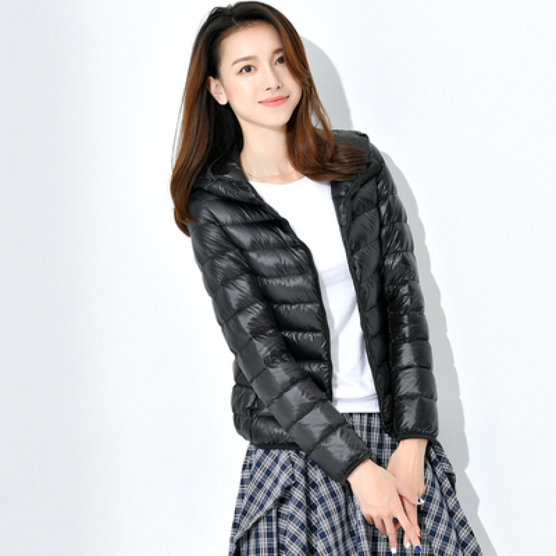 Foto 4 pulgar | Venta Internacional- Chaqueta con Capucha Negra Plumón de Pato para Mujer