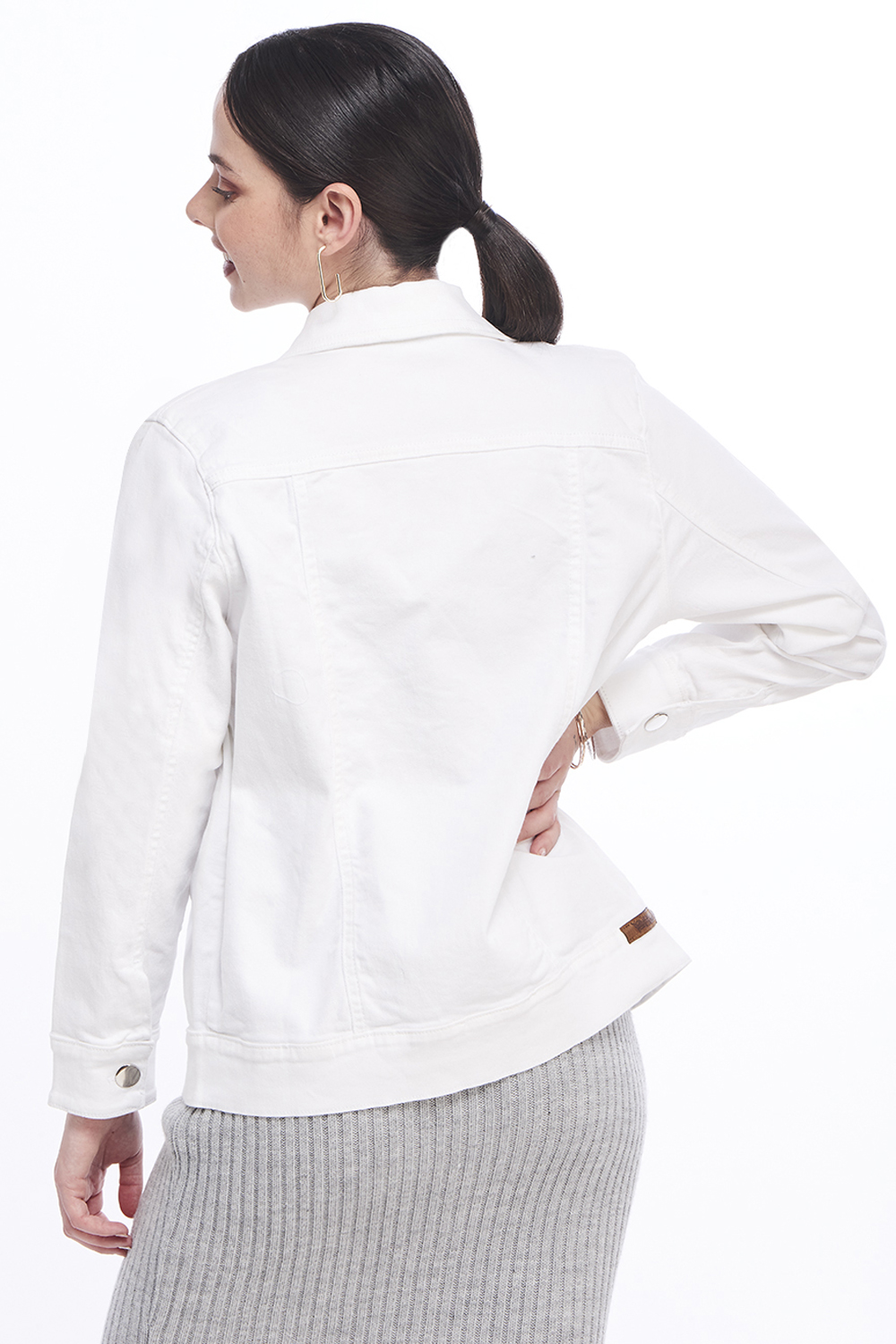 Foto 3 pulgar | Chamarra Devendi Blanca Oversize para Mujer